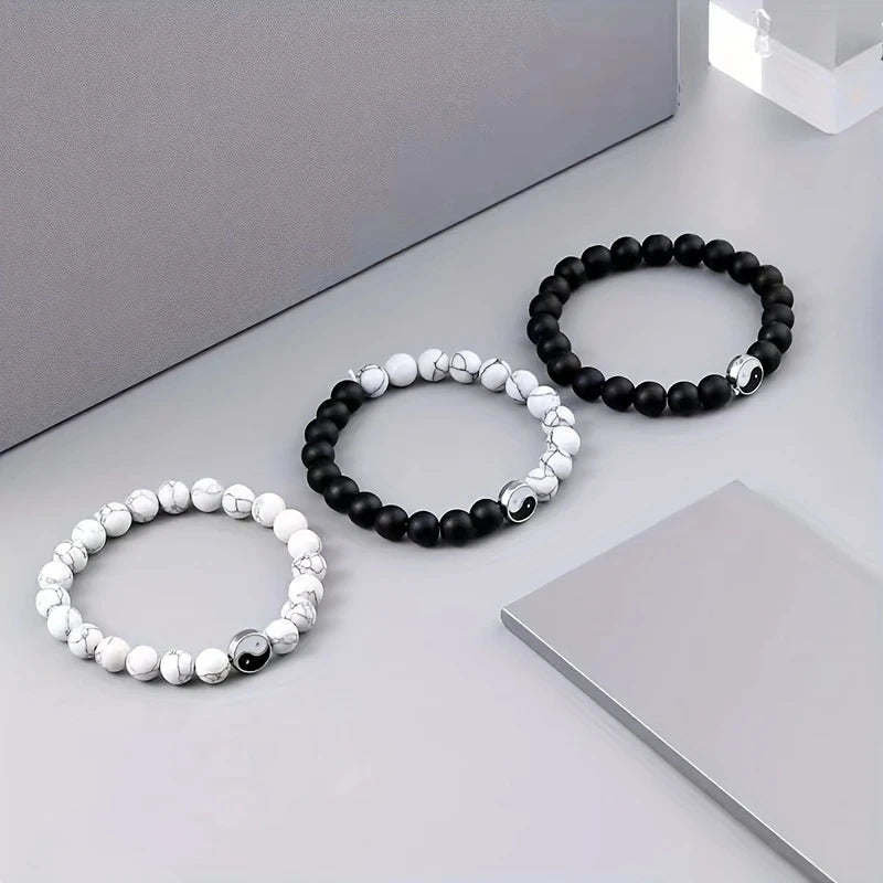 Pulsera de Piedra Natural Yin Yang Tai Chi