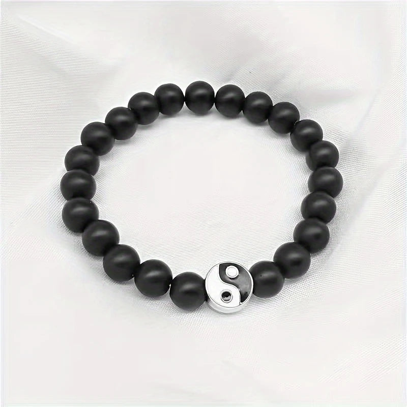 Pulsera de Piedra Natural Yin Yang Tai Chi