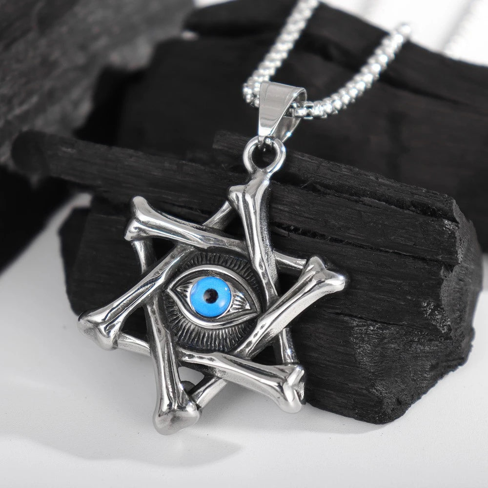 Colgante Estrella Geométrica con Ojo Celeste