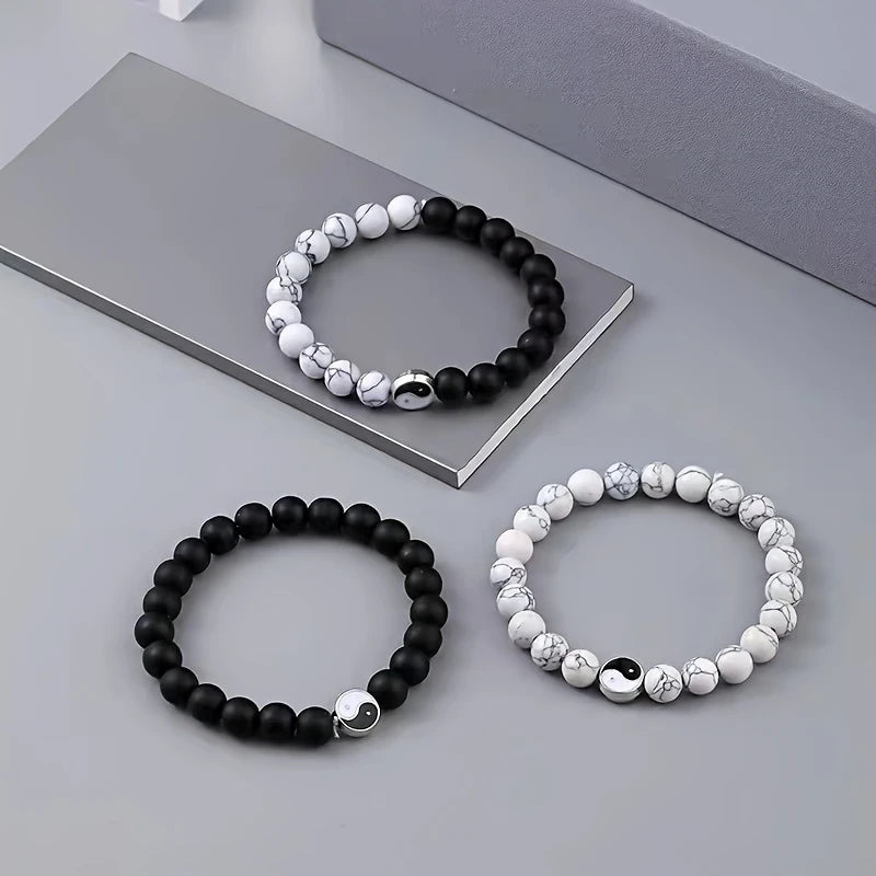 Pulsera de Piedra Natural Yin Yang Tai Chi