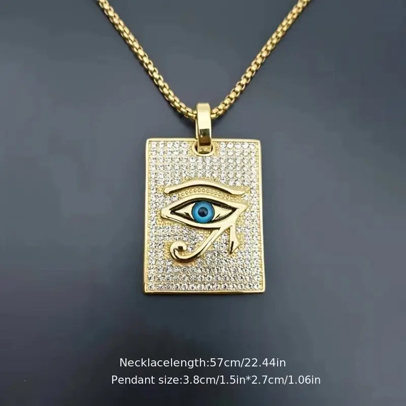 Colgante Rectangular Ojo de Horus Dorado
