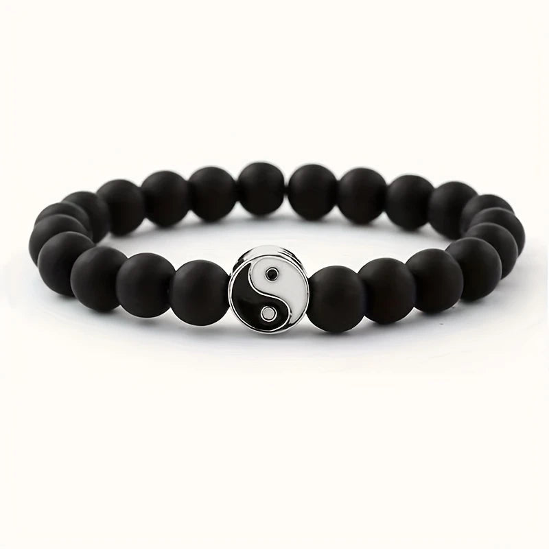 Pulsera de Piedra Natural Yin Yang Tai Chi