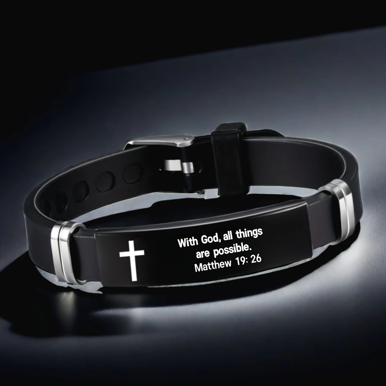 Pulsera de Silicona con Versículo Grabado