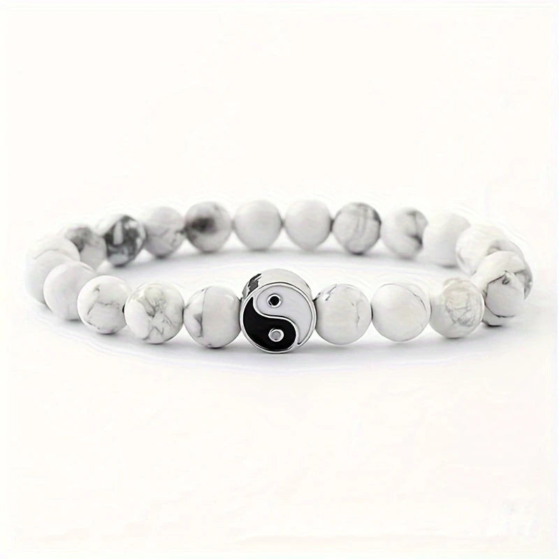 Pulsera de Piedra Natural Yin Yang Tai Chi