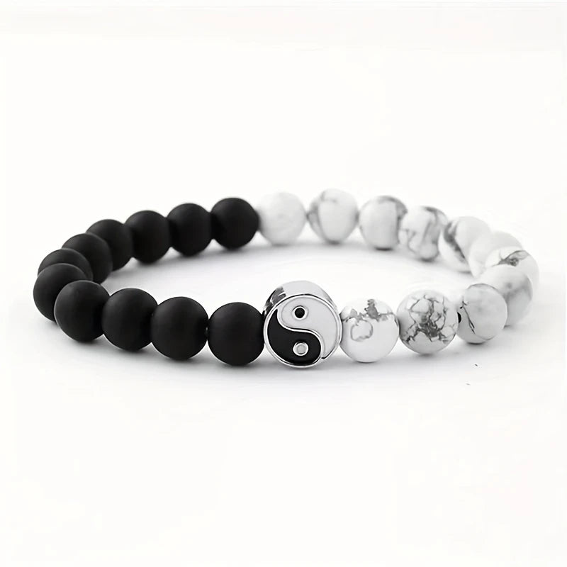 Pulsera de Piedra Natural Yin Yang Tai Chi