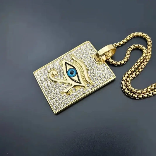 Colgante Rectangular Ojo de Horus Dorado