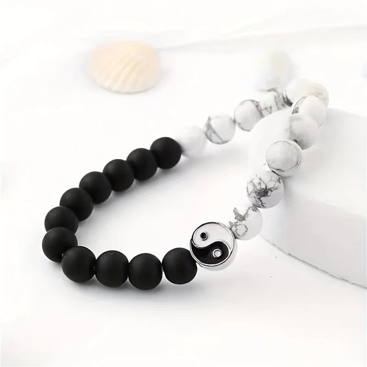 Pulsera de Piedra Natural Yin Yang Tai Chi