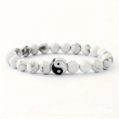 Pulsera de Piedra Natural Yin Yang Tai Chi
