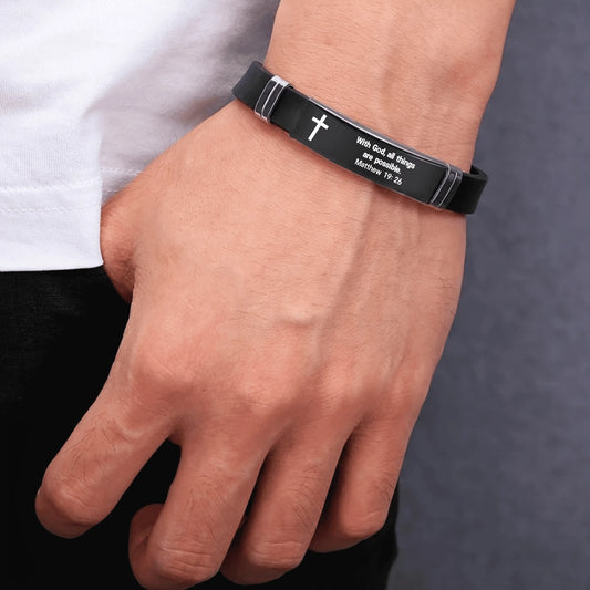Pulsera de Silicona con Versículo Grabado