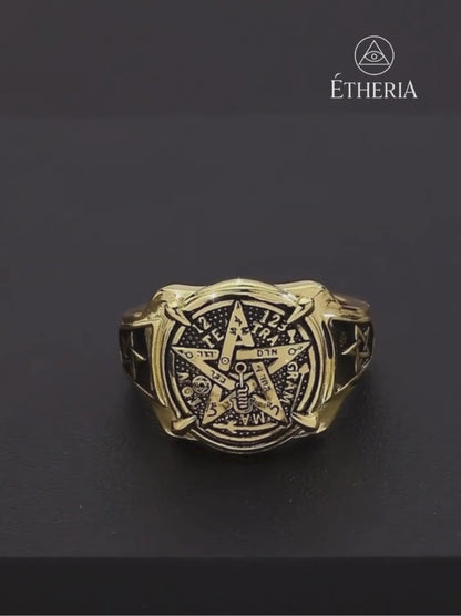 Anillo pentagrama egipcio